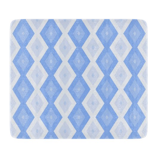 Pale blue diamond pattern snijplank (Voorkant)