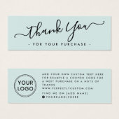 Pale blue logo d'entreprise merci insérer la carte (Devant & derrière)