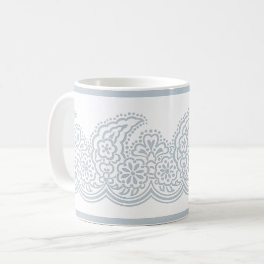 Pale Blue Paisley Café Mug (Devant gauche)