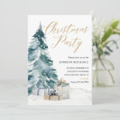 Pale Blue Winter Neige Noël Fête Invitation (Debout devant)