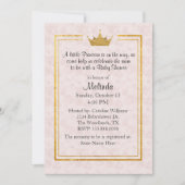 Pale Blush avec Gold Crown Baby shower Invitation (Devant)