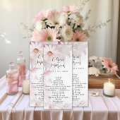 Pale Blush Pink Daisy Programme de mariage