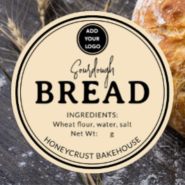 Pale Brown Bakery Sourdough Bread Label Sticker