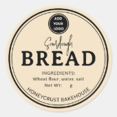Pale Brown Bakery Sourdough Bread Label Sticker (Voorkant)