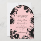 Pale Dogwood rose et noir Faire-part de mariage (Devant)