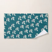 Pale Feuille Aqua Avec Fleurs Cadeau Turquoise (Serviette à main)