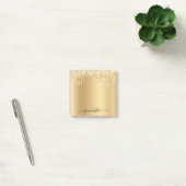 Pale Gold Glitter Drips Glans Post-it® Notes (Kantoor)