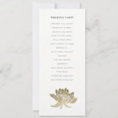 Pale Gold White Lotus Floral Wedding Programme (Dos)