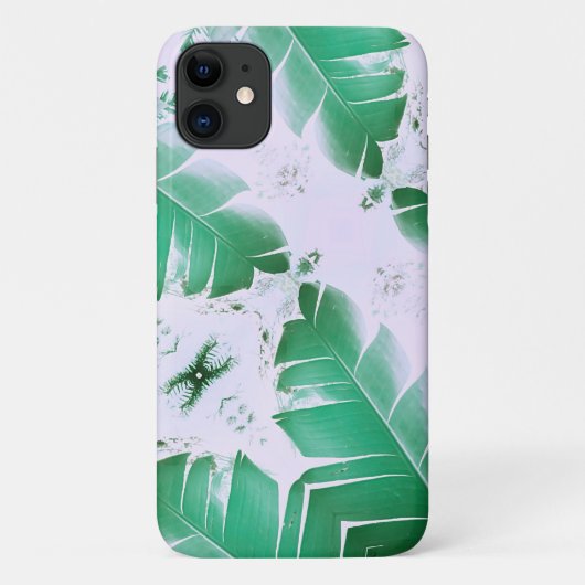 Pale Green Banana Tree Leaf iPhone 11 Coque (Dos)