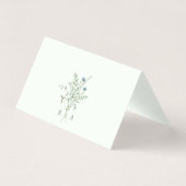 Pale Green Elegant Fleur sauvage Mariage Carte Pla (Back)