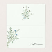 Pale Green Elegant Fleur sauvage Mariage Carte Pla (Outside Unfolded)