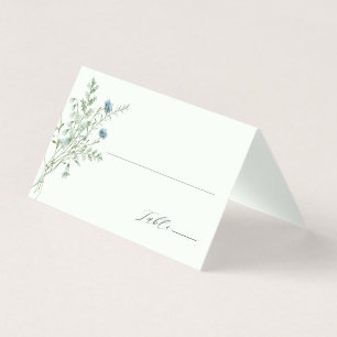 Pale Green Elegant Fleur sauvage Mariage Carte Pla