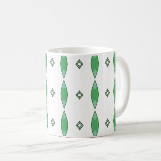 Pale Green geometric pattern coffee mug (Devant droit)