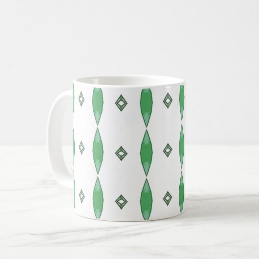 Pale Green geometric pattern coffee mug (Devant gauche)