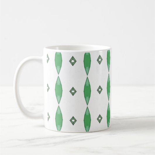 Pale Green geometric pattern coffee mug (Gauche)