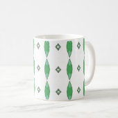 Pale Green geometric pattern coffee mug Koffiemok (Voorkant rechts)