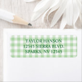 Pale Green Gingham Plaid Etiket (Insitu)