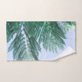 Pale Green Jacaranda Feuille Motif (Serviette à main)