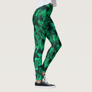 Pale Green Leaf Plante Pastel Colors Leggings