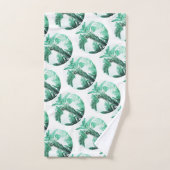 Pale Green Palm Tree Feuille Motif (Serviette à main)