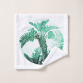 Pale Green Palm Tree Feuille Motif (Gant de toilette)