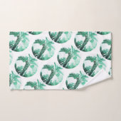 Pale Green Palm Tree Feuille Motif (Serviette à main)
