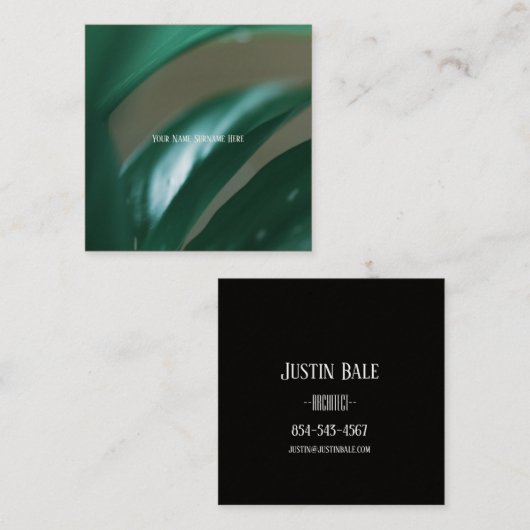 Pale Green Plantes Feuilles Nature Sentir Carte de (Devant / Derrière)