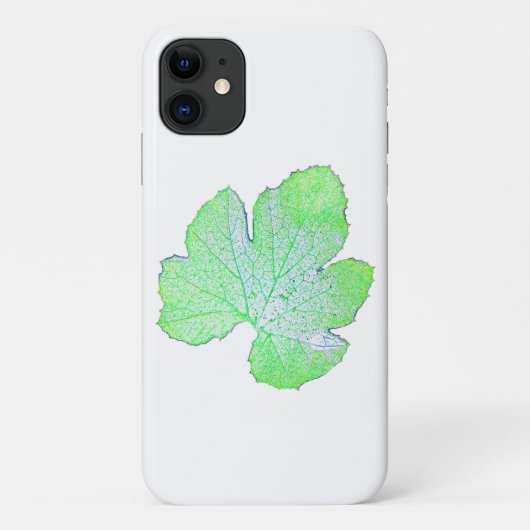 Pale Green Squash Feuille Texture iPhone 11 Coque (Dos)
