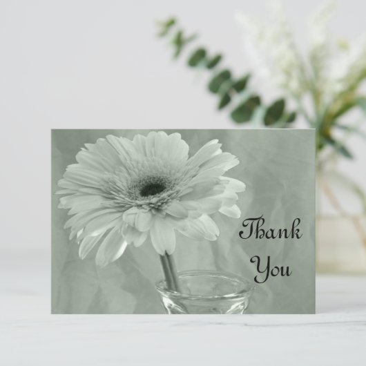 Pale Green Tinted Daisy Merci Notes - Flat (Debout devant)