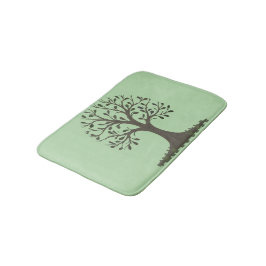 🌳 Pale Green Tree of Life Bath Mat Bathroom Dec