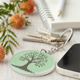 🌳 Pale Green Tree of Life Keychain