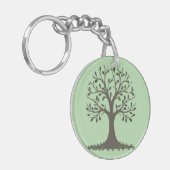 🌳 Pale Green Tree of Life Keychain (Voorkant Links)