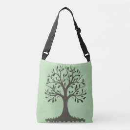 🌳 Pale Green Tree of Life Tote Bag - Reversibel