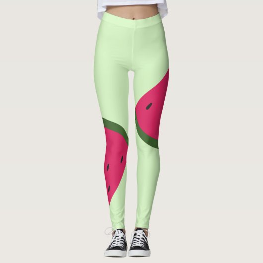 Pale Green Watermelon Leggings (Devant)