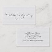 Pale Grey Moderne Carte de visite professionnel (Devant / Derrière)