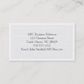Pale Grey Moderne Carte de visite professionnel (Dos)
