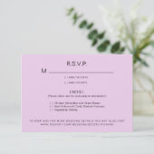 Pale Lavender Diner Options Mariage Carte RSVP II (Debout devant)