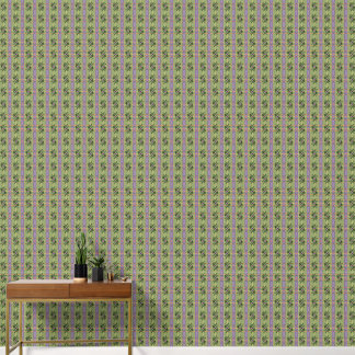 Pale Lavender Stripes with Greens Behang