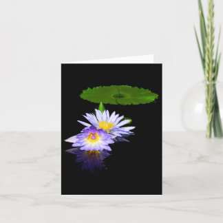Pale Lavender Water Lilies Note Cartes de voeux