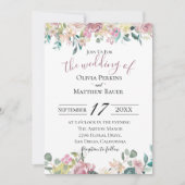 Pale Mauve Floral Faire-part de mariage (Devant)