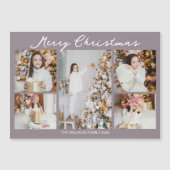 Pale Mauve Merry Christmas Photo Magnet Card (Devant)