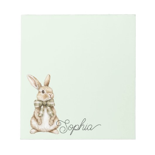 Pale Mint Bunny Rabbit   Notitieblok (Voorkant)