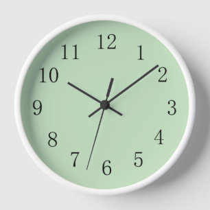 Pale Mint Ice Cream Green Round Medium Wall Clock