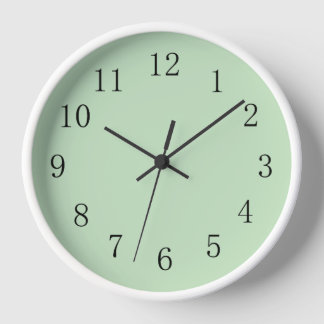 Pale Mint Ice Cream Green Round Medium Wall Clock