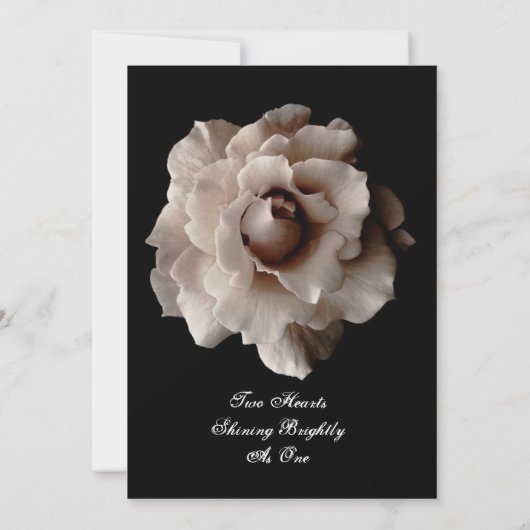 PALE OR et Rose noir Faire-part de mariage (Dos)