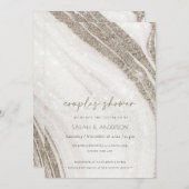 Pale Or Marbre Agate Couples Douche Invitation (Devant / Derrière)