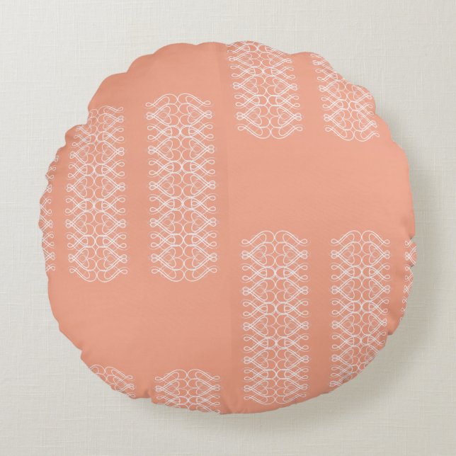 Pale Orange Round Pillow Rond Kussen (Voorkant)