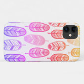 Pale Pastel Couleur rose Feuille iPhone 11 Coque (Dos (Horizontal))