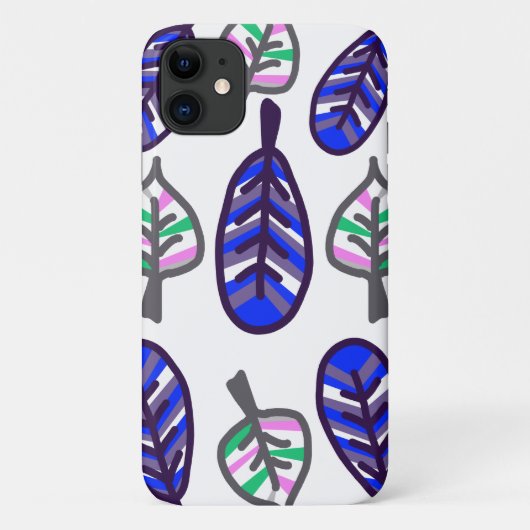 Pale Pastel Couleur violet Feuille iPhone 11 Coque (Dos)