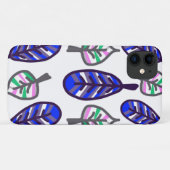 Pale Pastel Couleur violet Feuille iPhone 11 Coque (Dos (Horizontal))